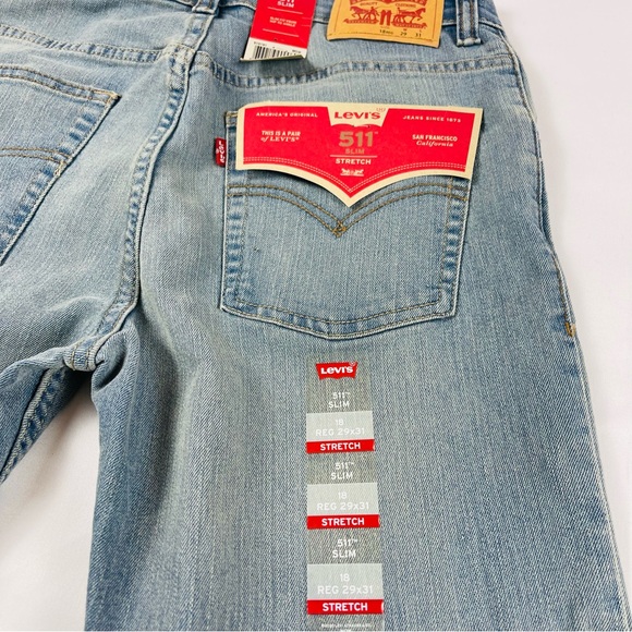 Levi's 511 Slim Flex Stretch Blue Jeans Boy Youth Size: 18 Reg 29x31 New MSRP:48 - Picture 12 of 15